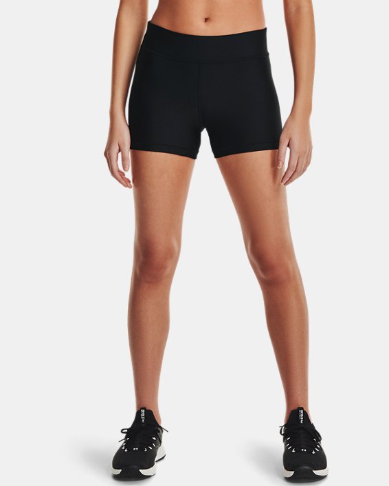 Damen HeatGear® Armour Shorts mit mittelhohem Bund, Black, pdpMainDesktop image number 0